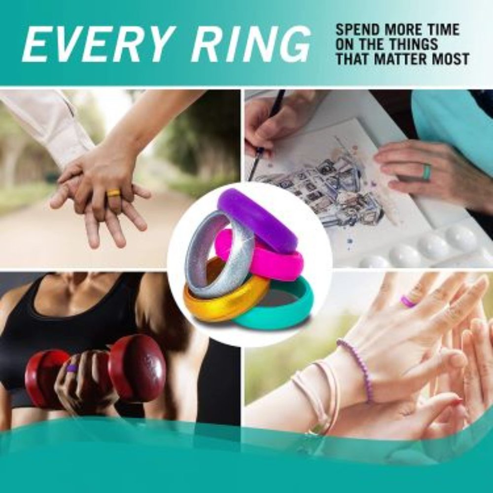 "Every Ring- 5-Pack Set of Women’s Silicone Rings"⬇️New